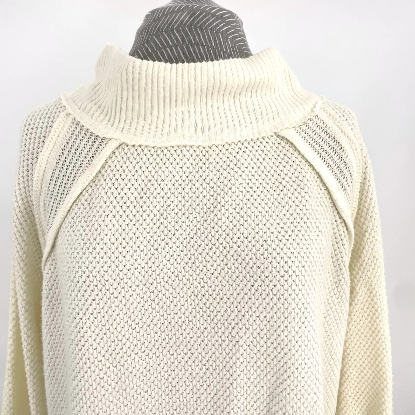 Free People Oversized Cozy Sweater Frenchnilla Cream She’s A Keeper Size M - Image 3