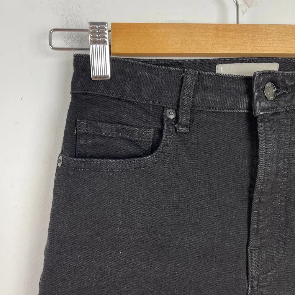 Everlane The Curvy High Rise Crop Skinny Jeans Black Dark Denim Stretch Size 27 - Image 5