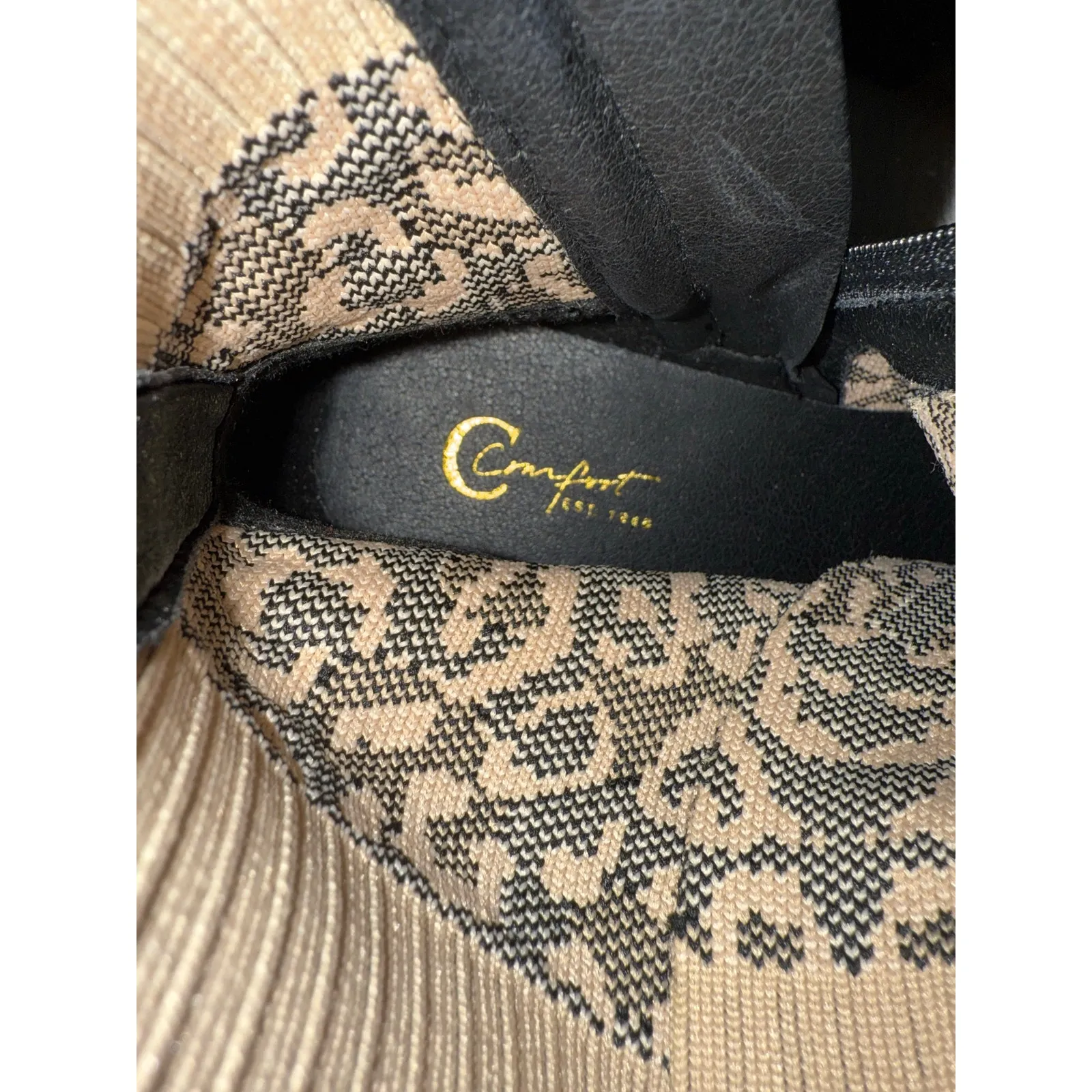 New comfort comfortable cheetah leopard Chelsea hiking boots booties women’s 8 Black - Image 4