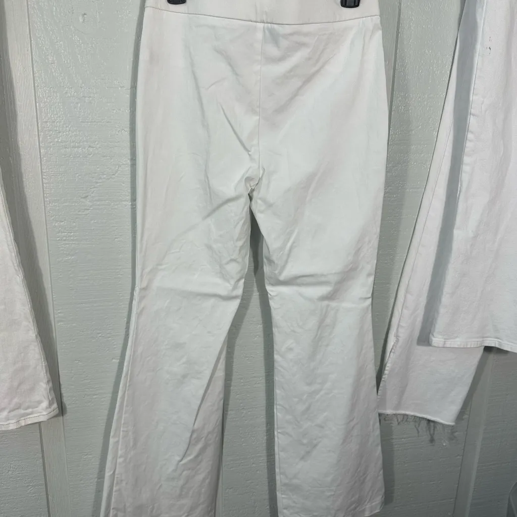 INC White Flare Leg Pull On Slacks Size PM EUC - Image 3