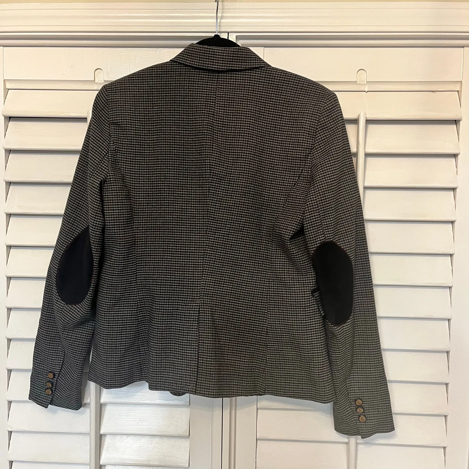 Massimo‎ Fabbro Italy Plaid Elbow Sole Patch Blazer Size Small Gray - Image 2