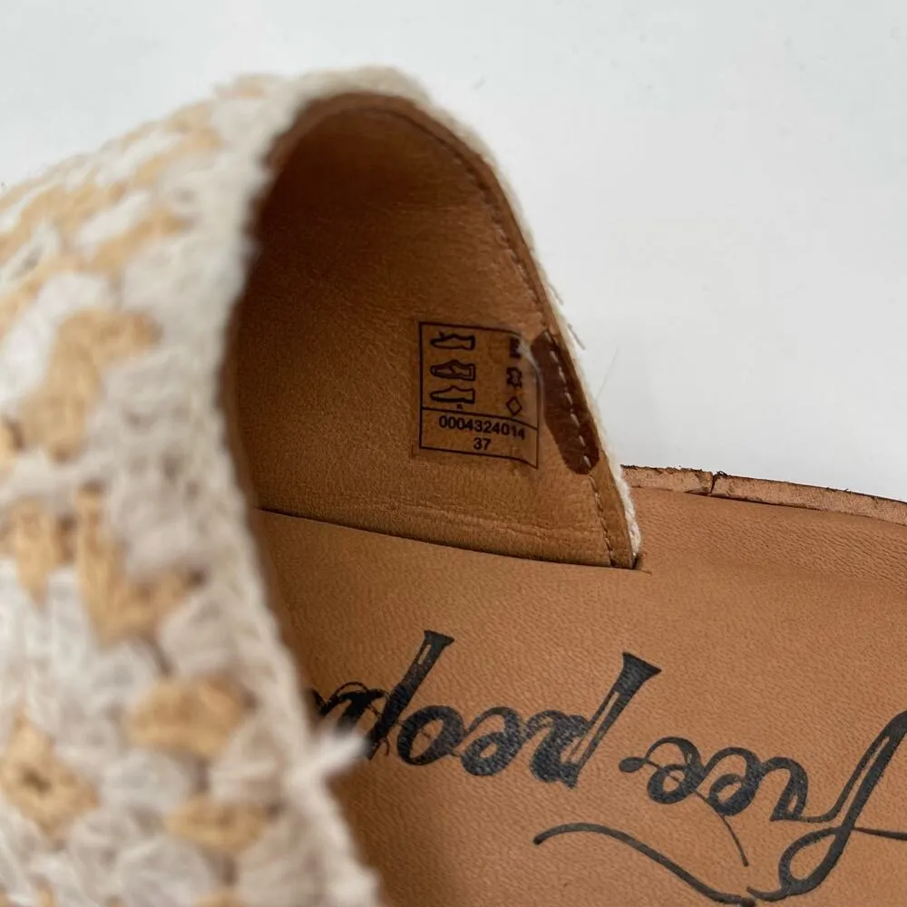 NEW FREE PEOPLE Juliette Sandals Size 37(6/6.5) Crochet Leather Summer Boho NWOT - Image 3