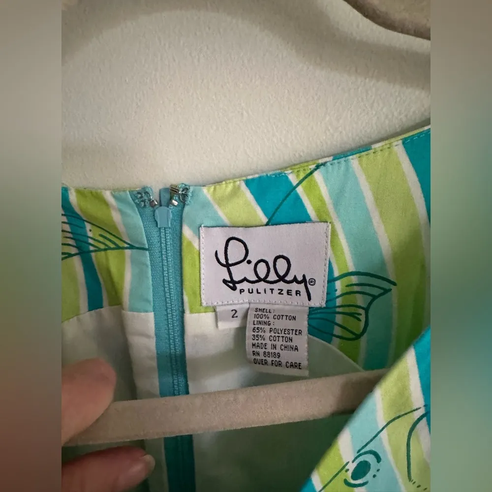 Vintage 90’s Lily Pulitzer Making Waves A-Line Beach Dress - Image 3