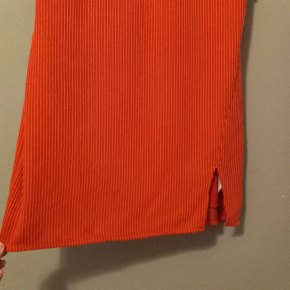 NoBo L Sleeveless Ribbed Summer Stretch Bodycon Mini Dress in Orange - Image 7