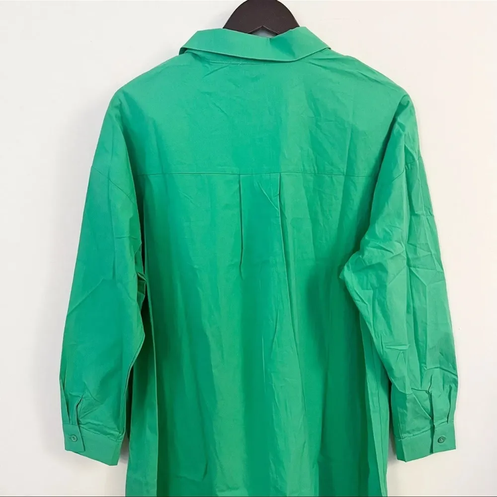 Green Button Front Shirt Dress Size 6 NEW Emersyn Collared - Image 11