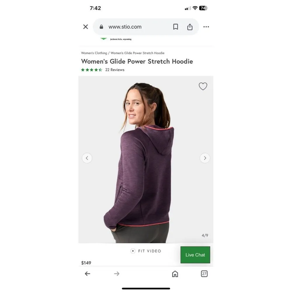 Stio Women’s Power Glide Stretch Hoodie Size X - Image 3