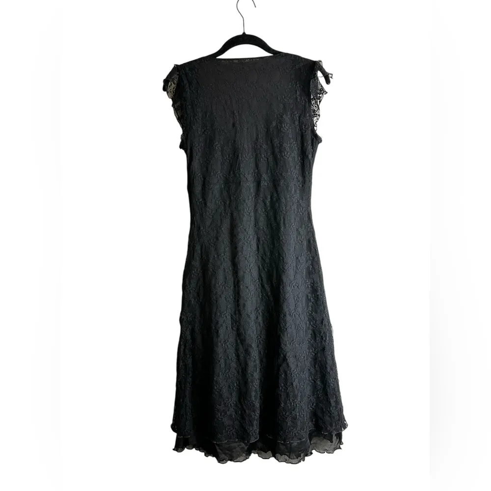 Vintage Babydoll Y2K Dress Black Lace Semi Sheer WhimsiGoth Size Small - Image 7