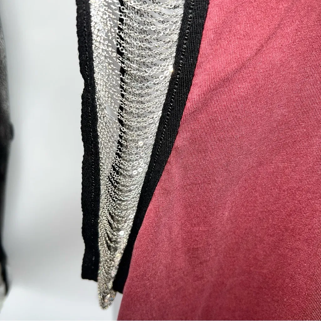 Whitney Houston Graphic Women's Top in Maroon w/Fine Chains at Armholes - Image 10