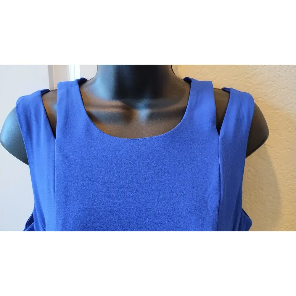 Danny and Nicole Royal Blue Sleeveless Belted Wide Leg Jumpsuit size 10 - Image 2