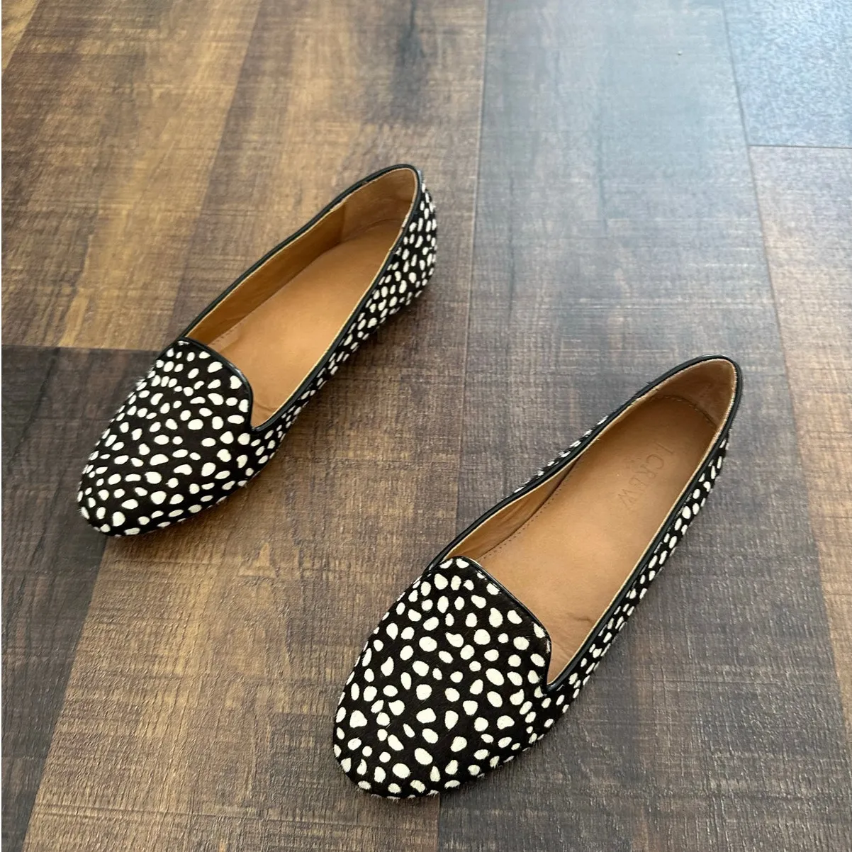 J.Crew Calf Hair Doe Animal Print Loafers Flats Size 7 Brown - Image 7