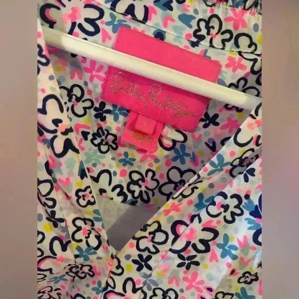 Lilly Pulitzer Womens Novella Tiered Dress Multi Fun Sun Repeat Ditsy Pockets L - Image 5