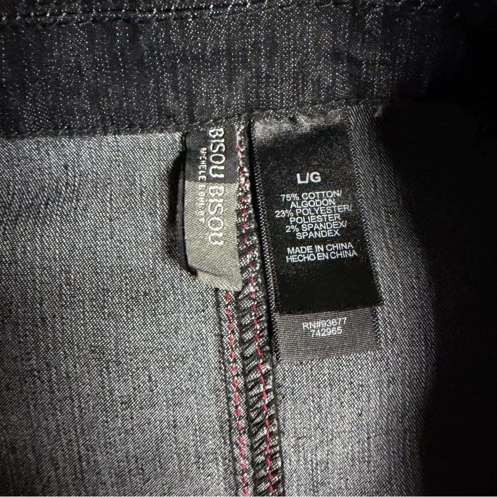 Bisou Bisou 2010s Denim Coat Red Trim Size Large - Image 6