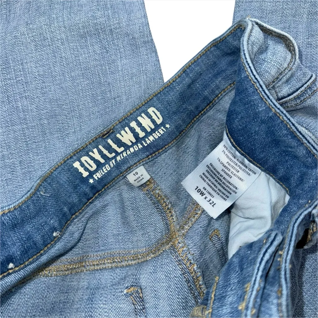 Idyllwind Gypsy High Rise Bootcut Jeans Sz 10 Light Wash Split Raw Hem 30x32 - Image 8