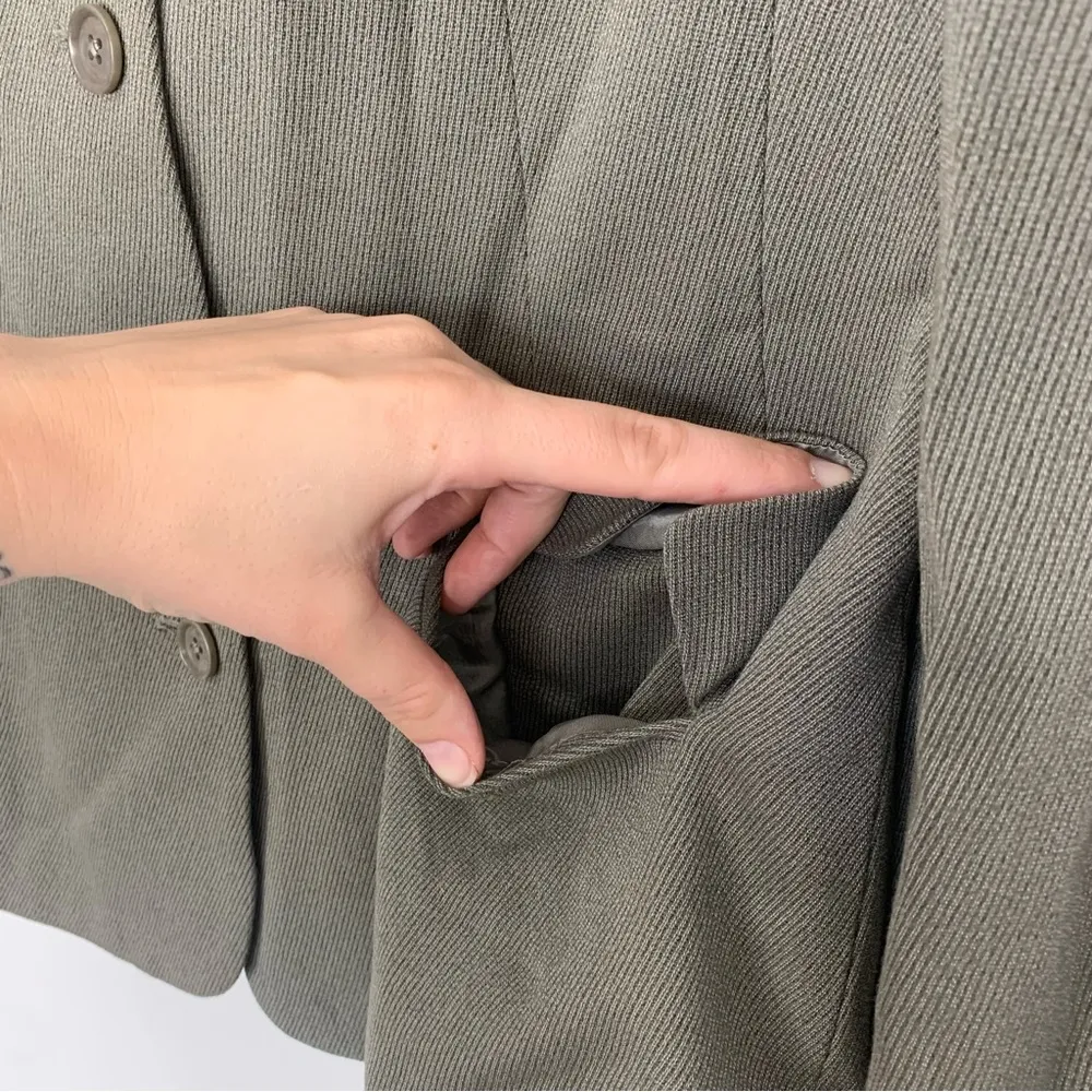 90's Vintage Eddie Bauer Wool Blend Gray Blazer Size 12 - Image 6