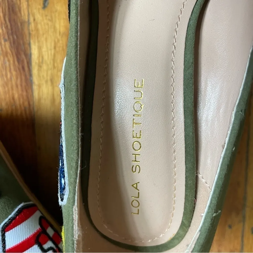 Lola Shoetique Patch Pumps Size 8 Green - Image 3