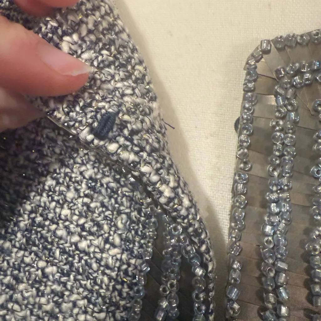 Tory Burch | Metallic Tweed Gray Blazer size 14 - Image 13