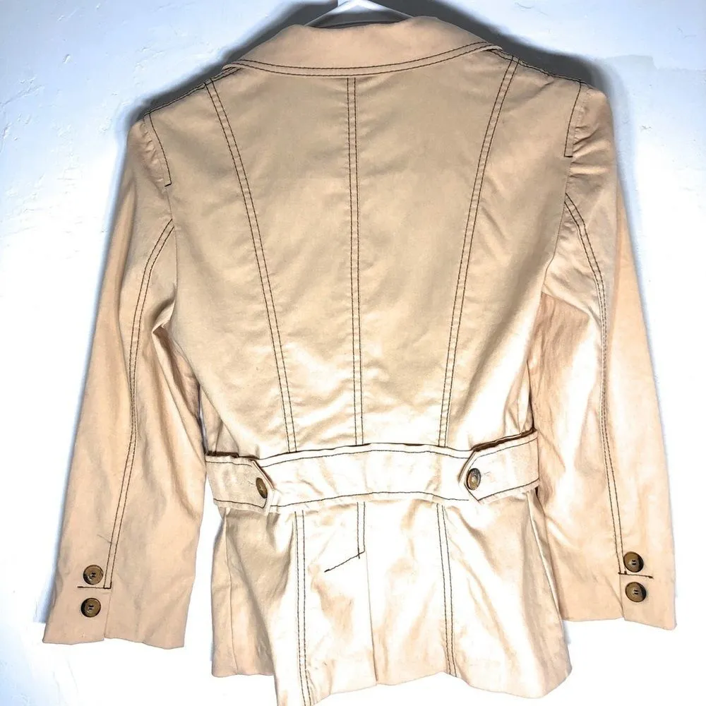 Vintage Bisou Bisou Michele Bohbot‎ Blazer Tan Size 2 - Image 4