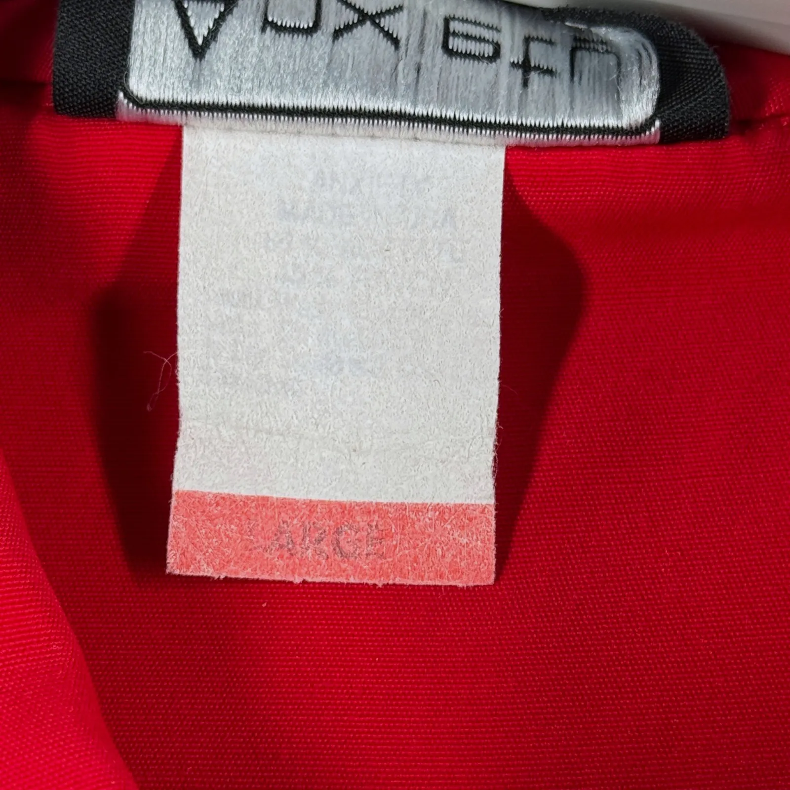 Vintage Anxiety Red Blouse Black Gold Trim Triangle Buttons‎ 80s 90s Retro Party Size L - Image 7