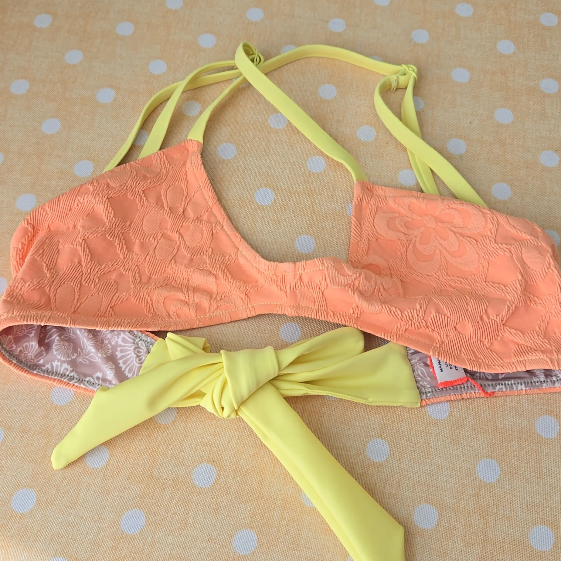 Free People Beach MISTY BAYSIDE CROP Neon Orange Floral Bikini Top Swimwear S - Image 5