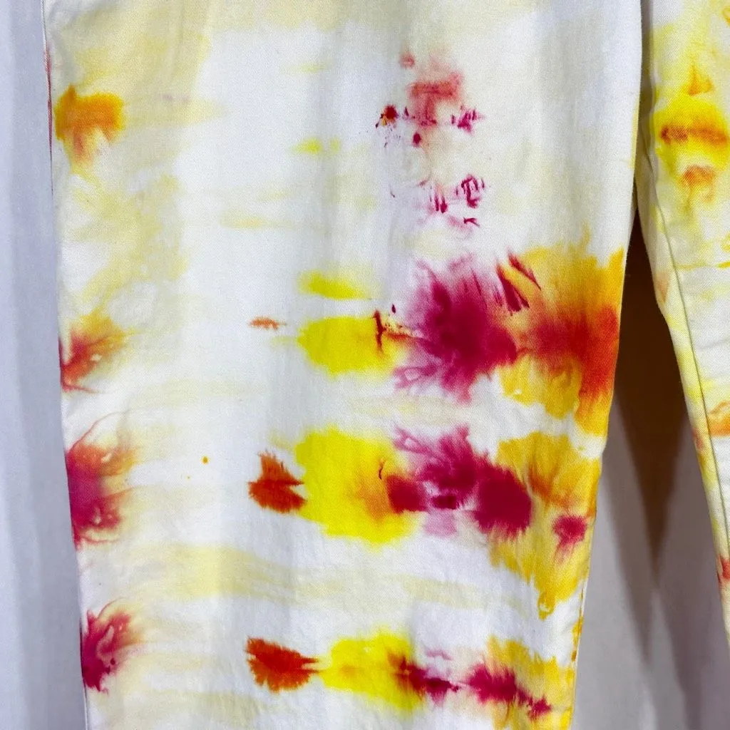 Crown Ivy Plus Size‎ 12 Cropped Pants Sunshine Town Tie Dye Yellow Orange 495 - Image 6