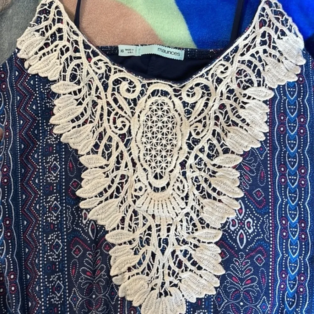 Maurice Bohemian Flowy Spaghetti Strap Blouse Size XS EUC #5073 - Image 3