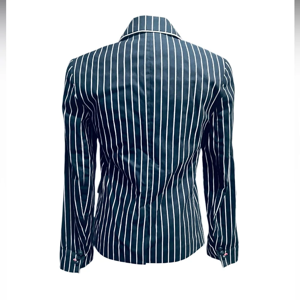 Gap Academy Blazer Navy Blue White Striped Size 4 - Image 4