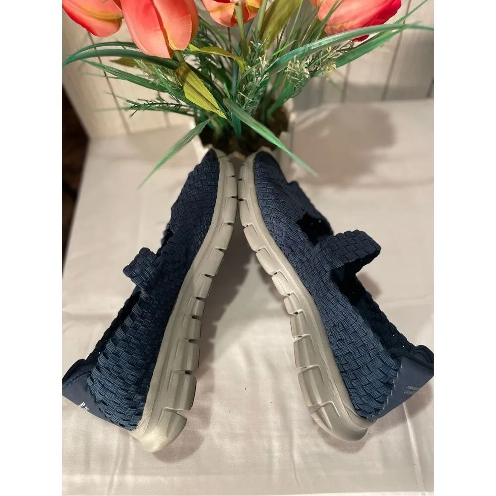 Skechers Synergy Sunday Stroll “Mary Jane”Memory Foam Shoe/Sandal Navy Blue Size - Image 5