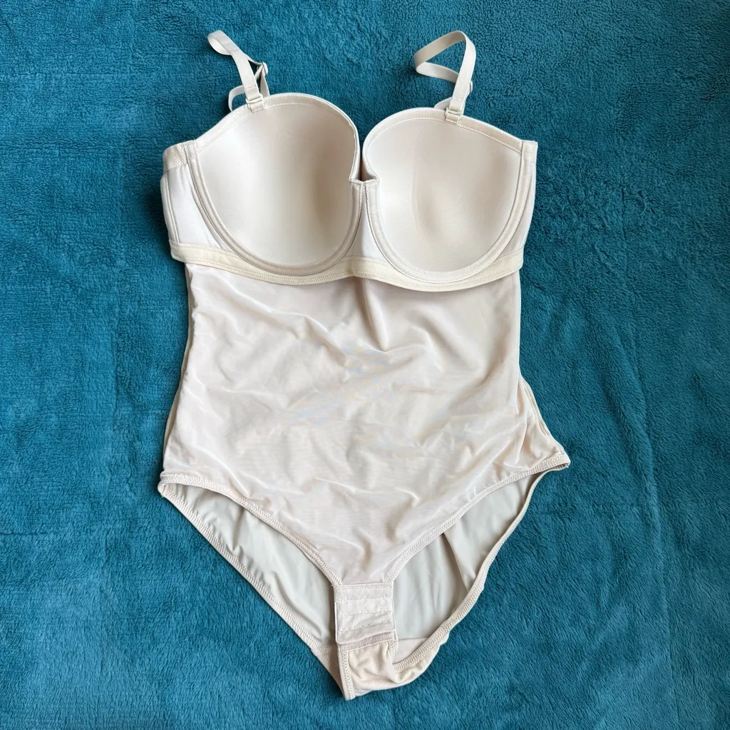 NWOT Wacoal Red Carpet Shaping Bodybriefer 40D Bodysuit 801219 Beige Convertible - Image 10