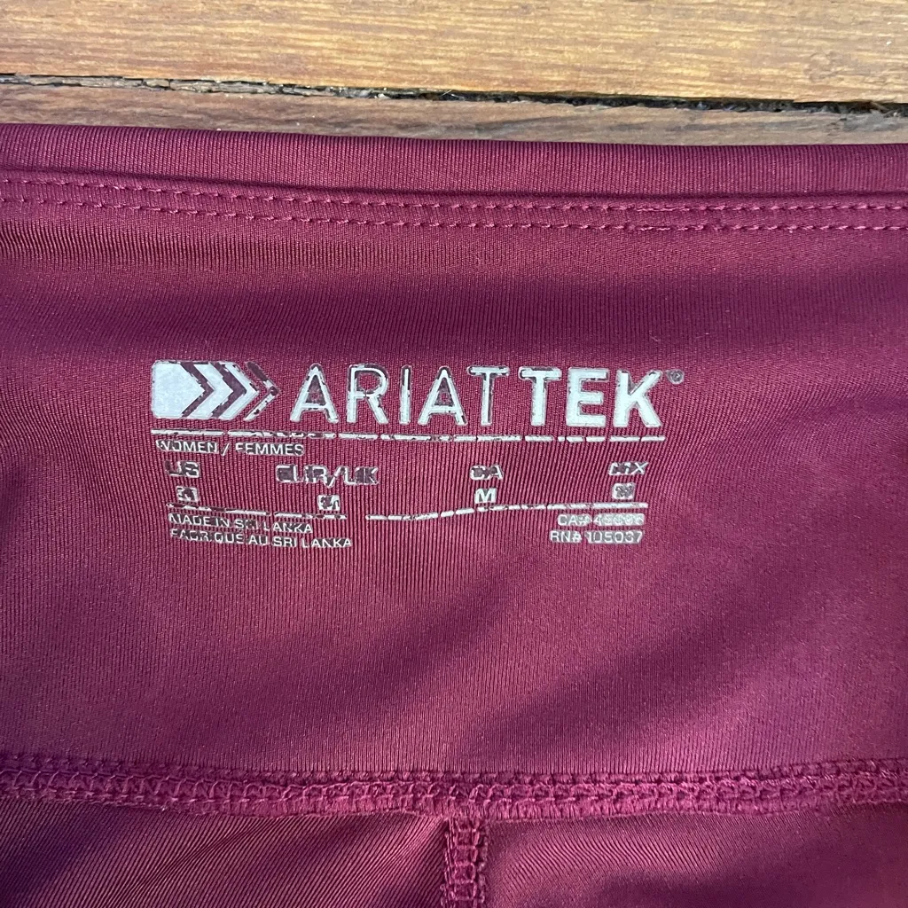 Ariat Tek Leggings EOS Women’s Full Seat Tight in Maroon Equestrian- Sz M 💛🎀 - Image 14