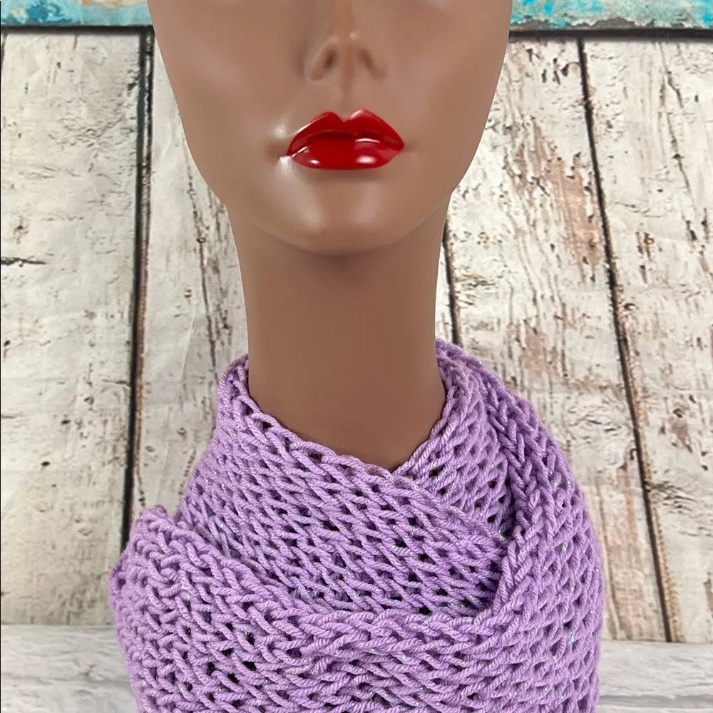 Purple Sparkle Infinity Scarf New Handmade - Image 5
