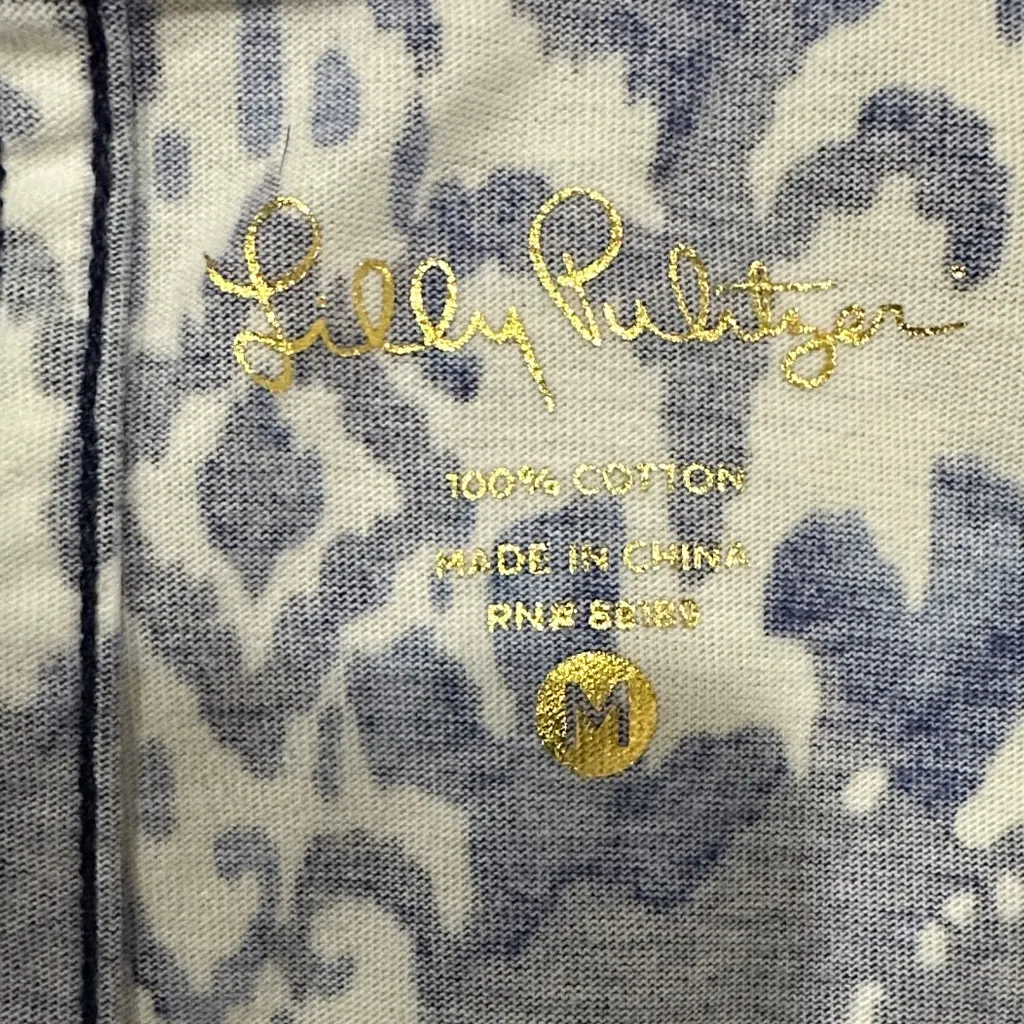 Lilly Pulitzer  Ocean Ridge  Dress  Ikat Blue and White 100%COTTON - Image 2