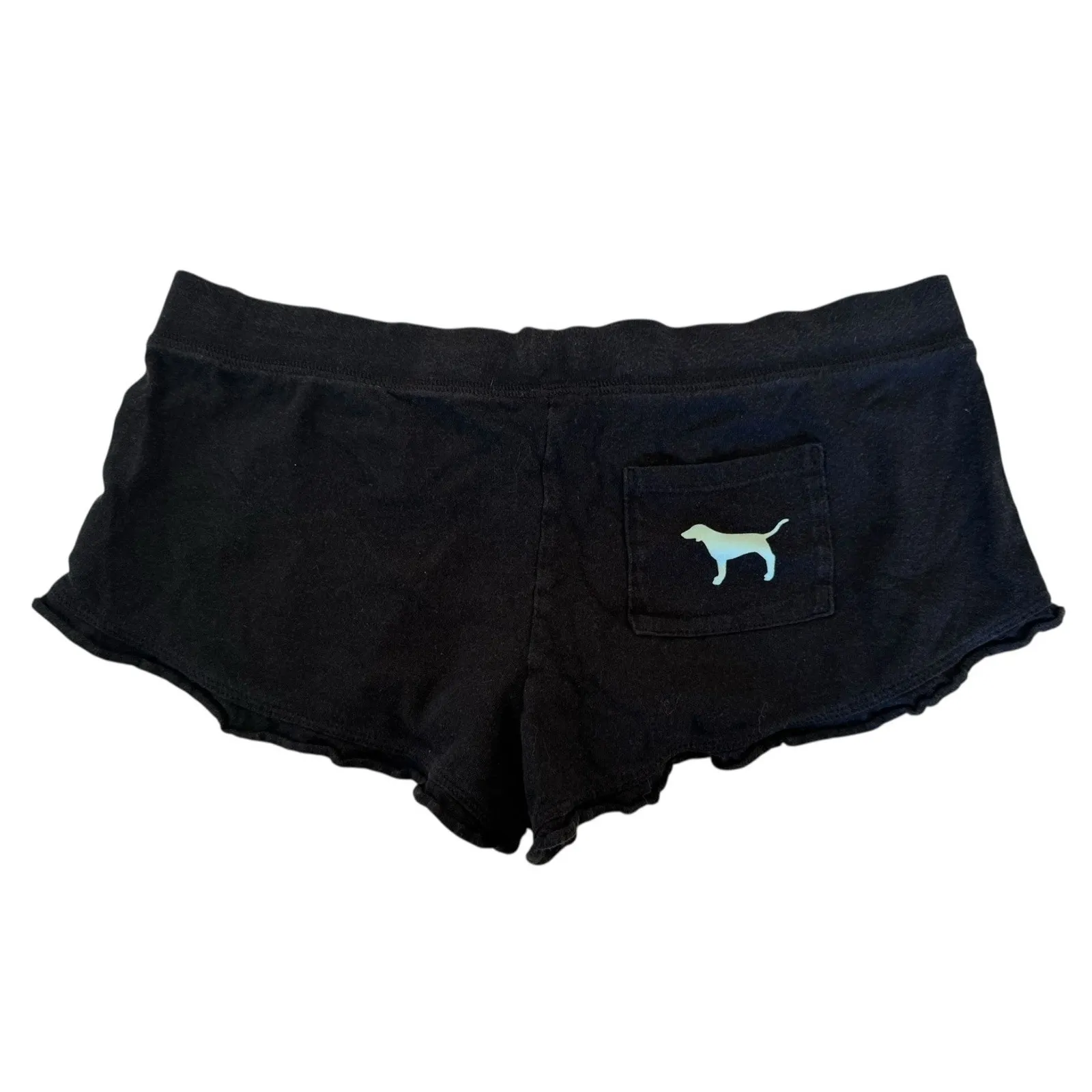 Victoria’s Secret PINK Dog Logo Sleep Shorts Sexy Pajamas Ruffled Size XS Black - Image 6