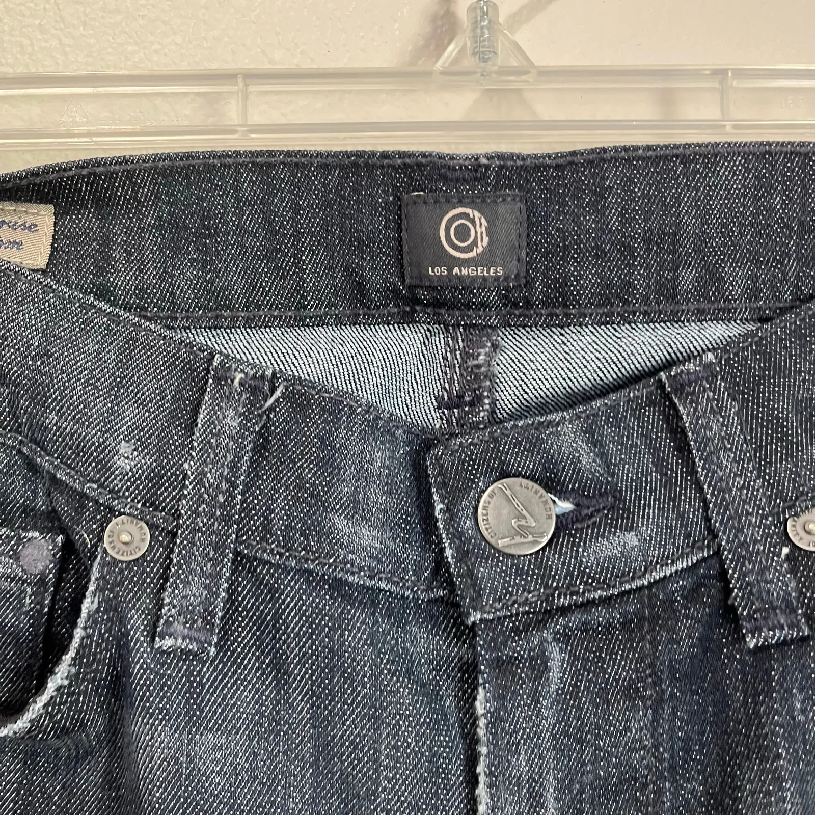 Y2K Citizens of Humanity Dark Wash Liberty mid Rise Bell Bottom Jeans USA Sz 28 - Image 8