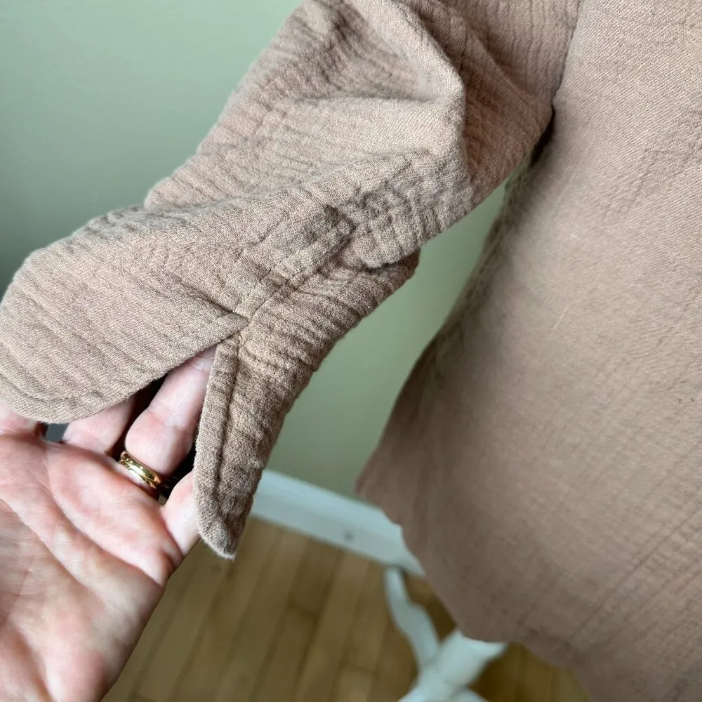 Madewell Linen Blend Gauze Neutral 2 Button Blazer Jacket Size Small - Image 7