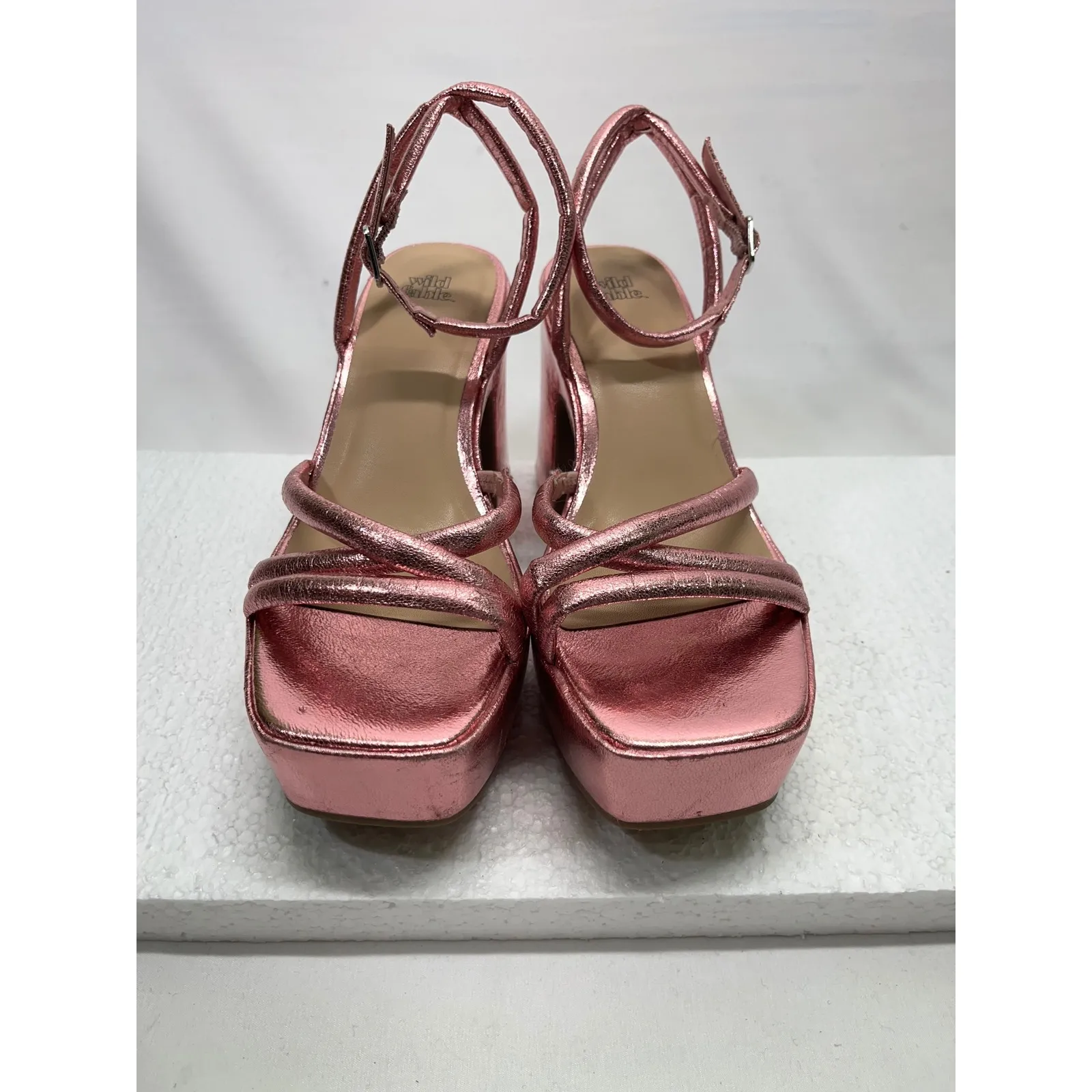 Wild Fable Metallic Platform Block Heel Strappy Sandals Y2KWomen's Pink Size 6.5 - Image 2