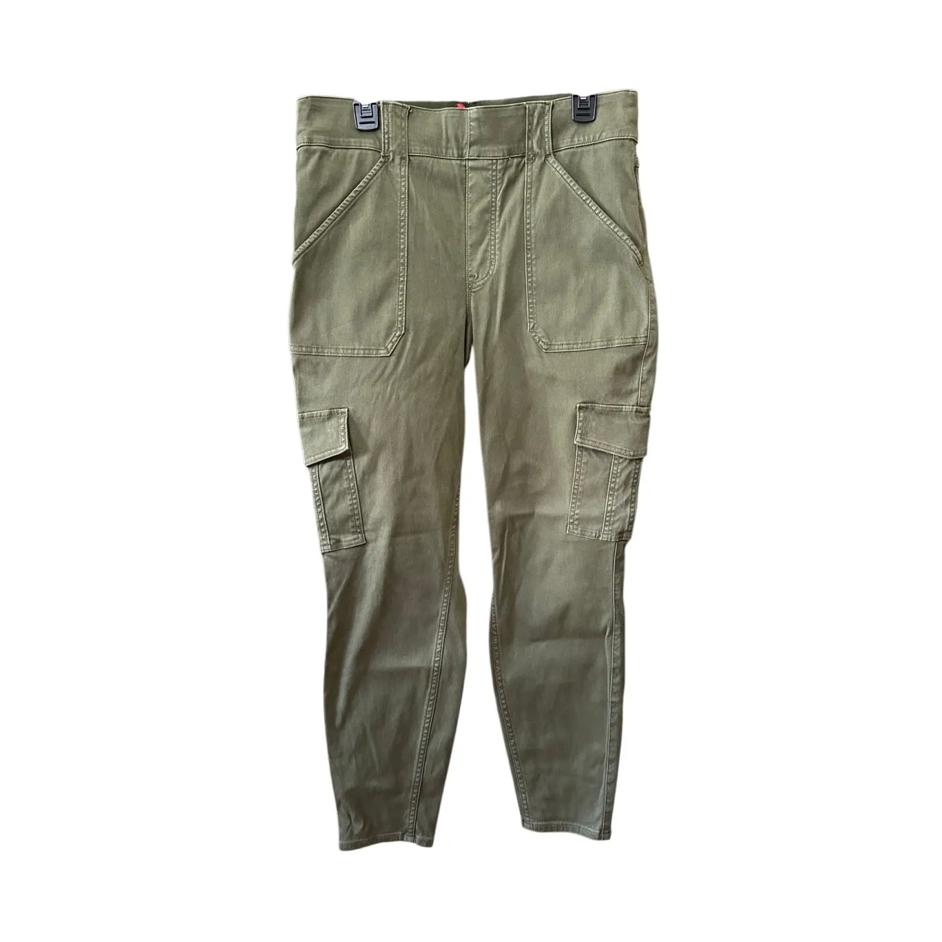 Spanx Stretch Twill Ankle Cargo Pants 20311R Olive Green Size 1X - Image 11