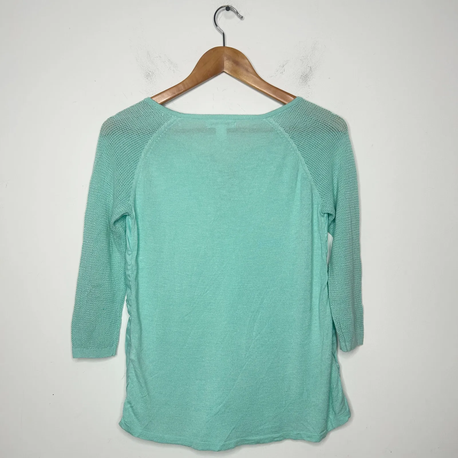 CALVIN KLEIN Linen Top Womens Size Small Coastal Beach Vacation Sustainable Chic - Image 3