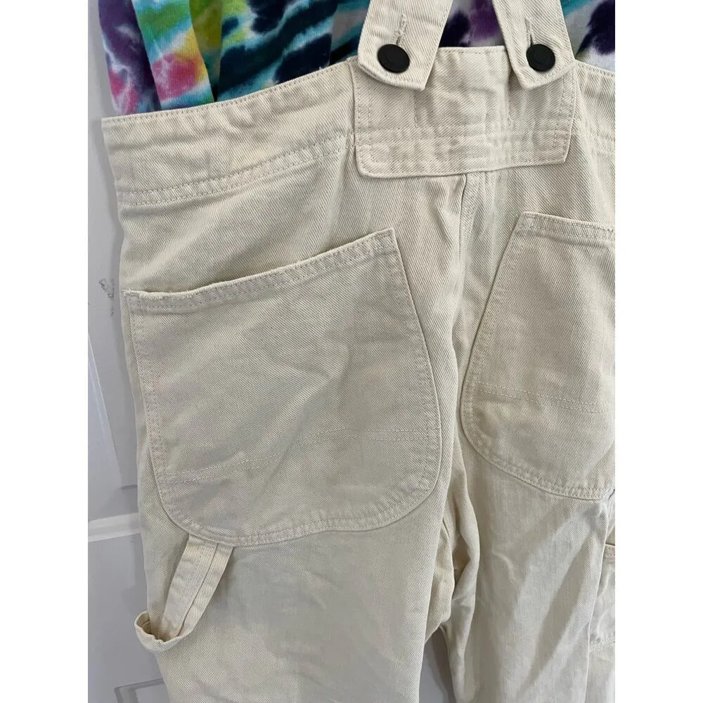 Sandrine Rose Reworked Cream Denim Overalls size Small White - Image 10