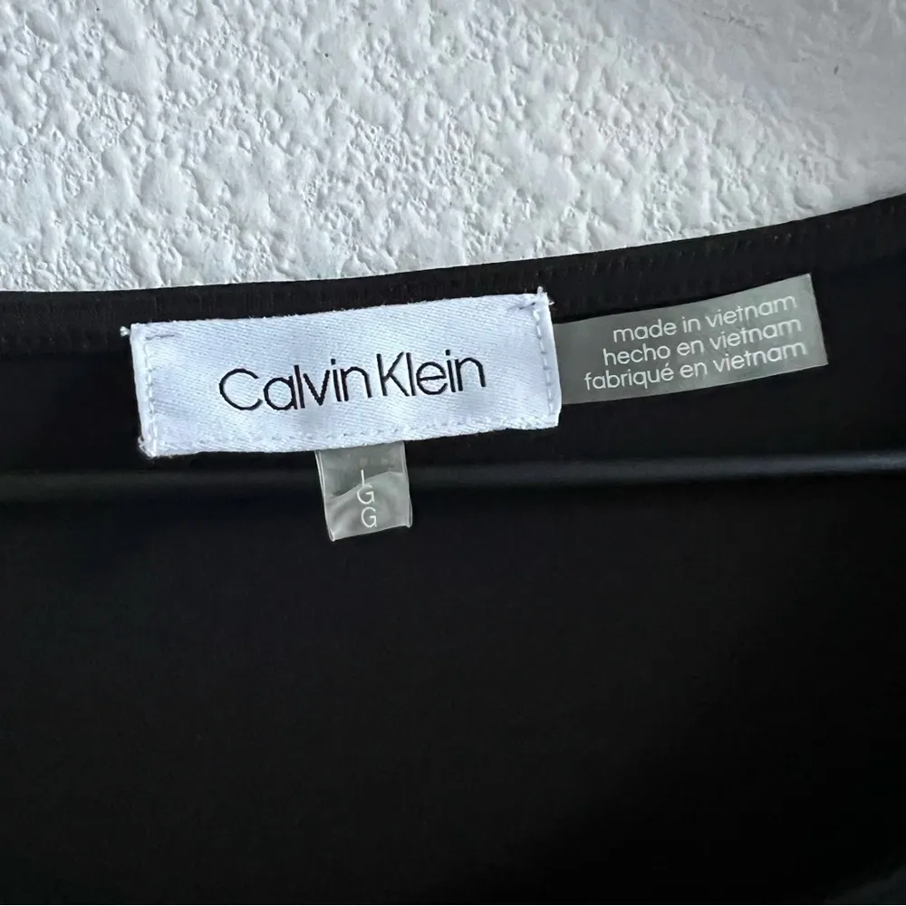 Calvin Klein Black Career Modest Mature Top Blouse Large - Image 6