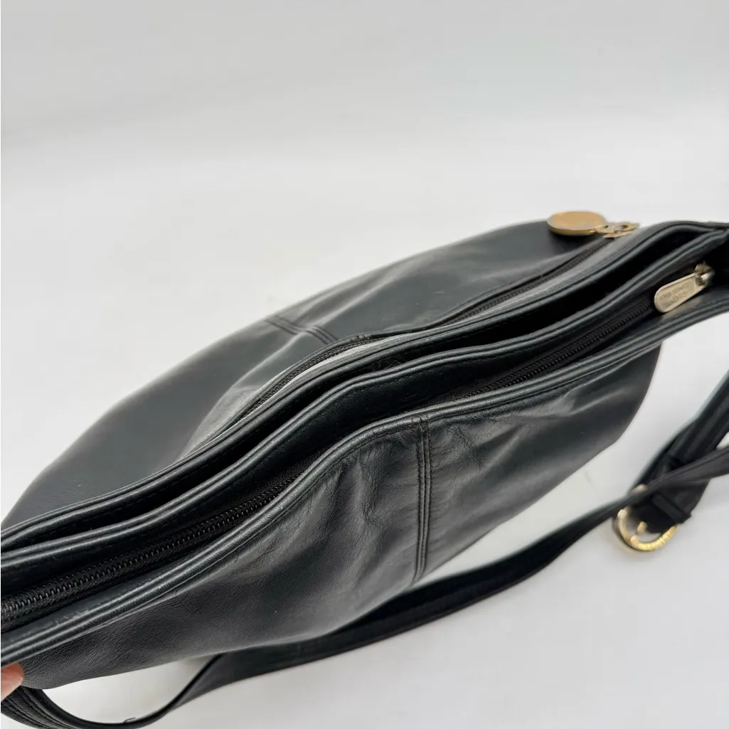 Stone Mountain Black Leather Crossbody Shoulder Bag Vintage Minimal - Image 9