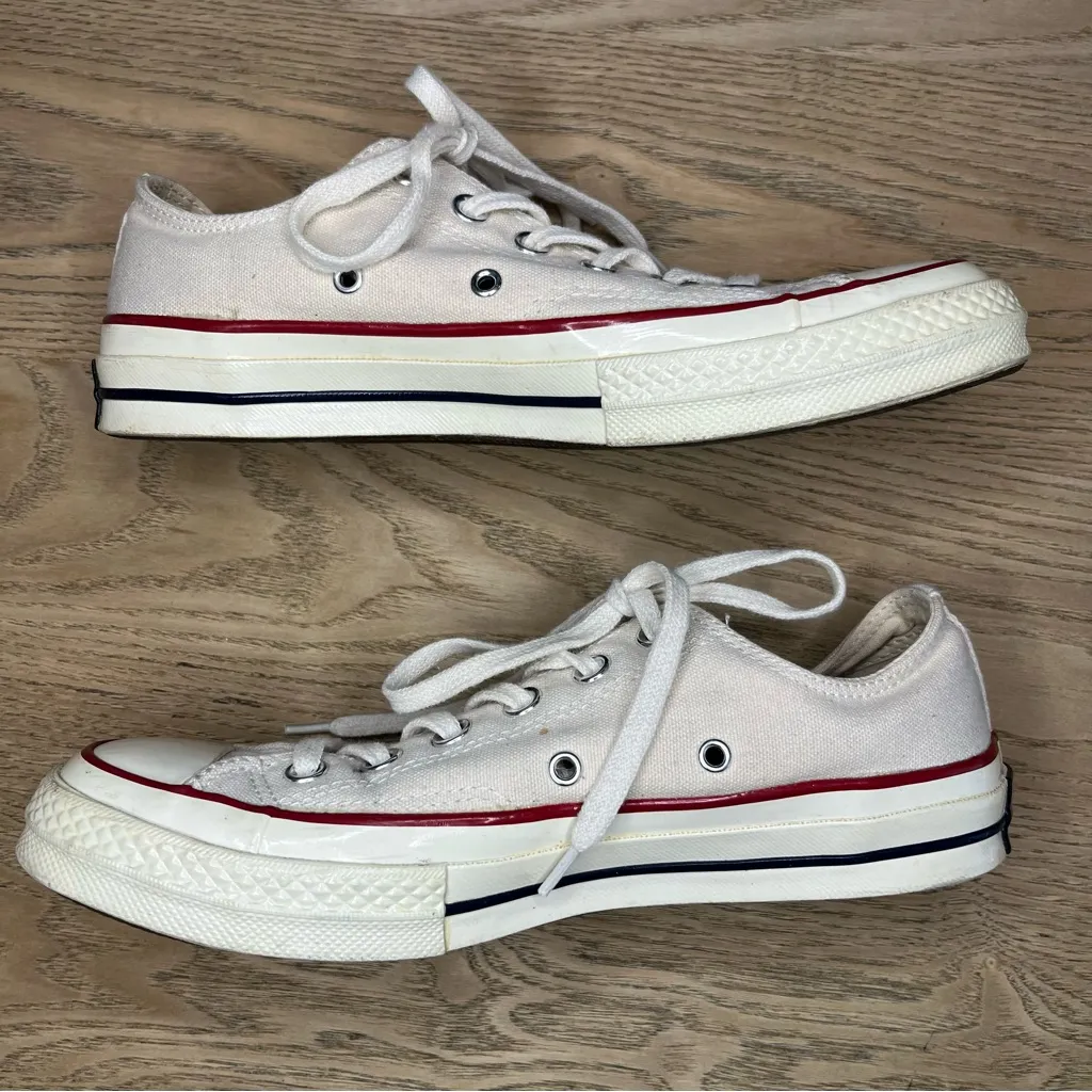 Converse All Star Chuck Taylor 70 Low Top Lace Up Sneakers Ivory Mens 6 Womens 8 - Image 8