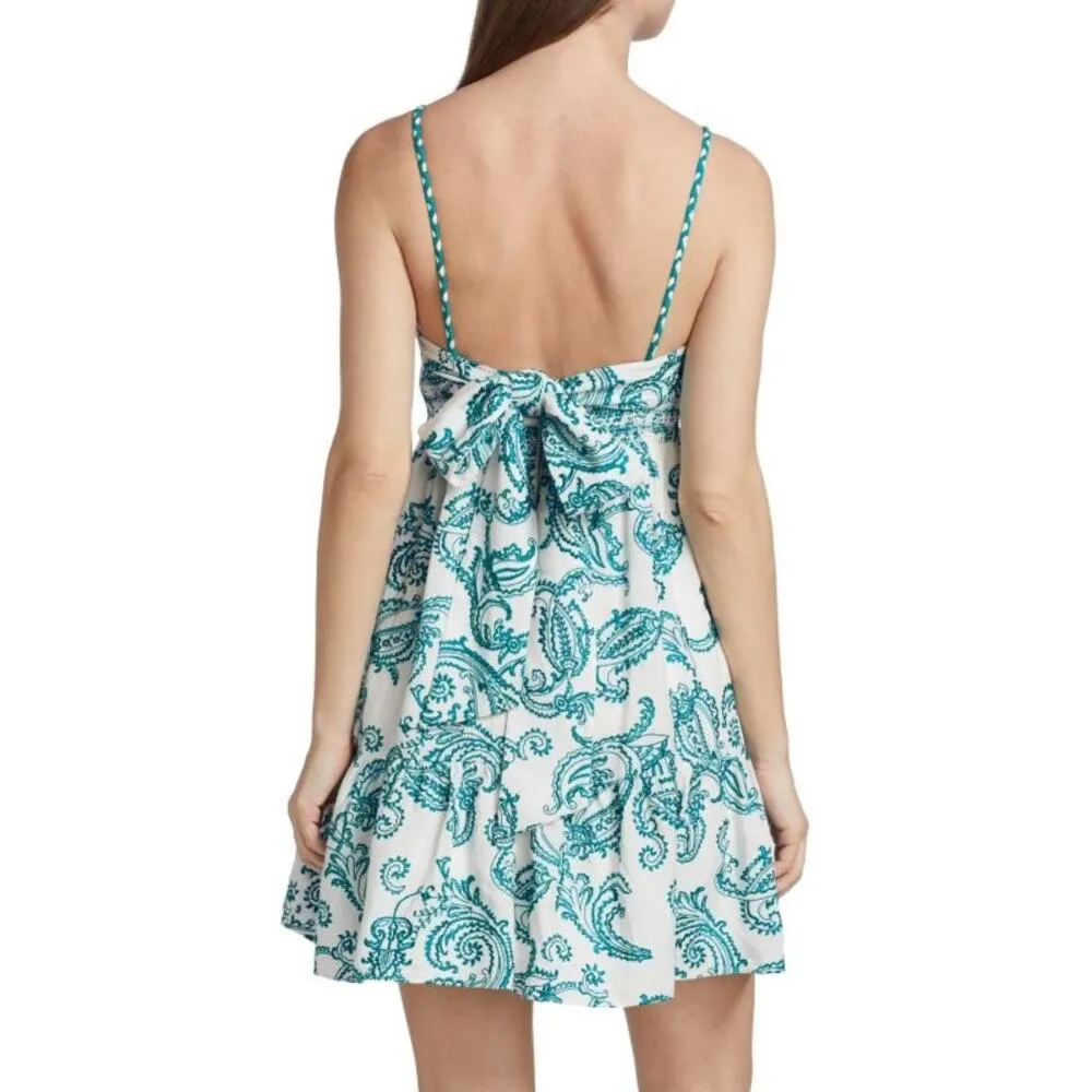 Alice + Olivia Khira Paisley Embroidered Sleeveless Square Neck Mini Dress 10 - Image 2