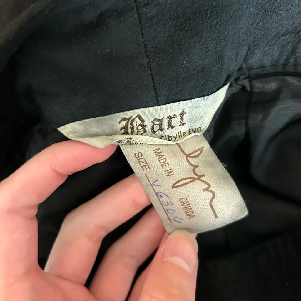 Bart by Sibylle Lyn Canada Suede Black Straight Leg Tapered Pants Rodeo Western Size M - Image 7