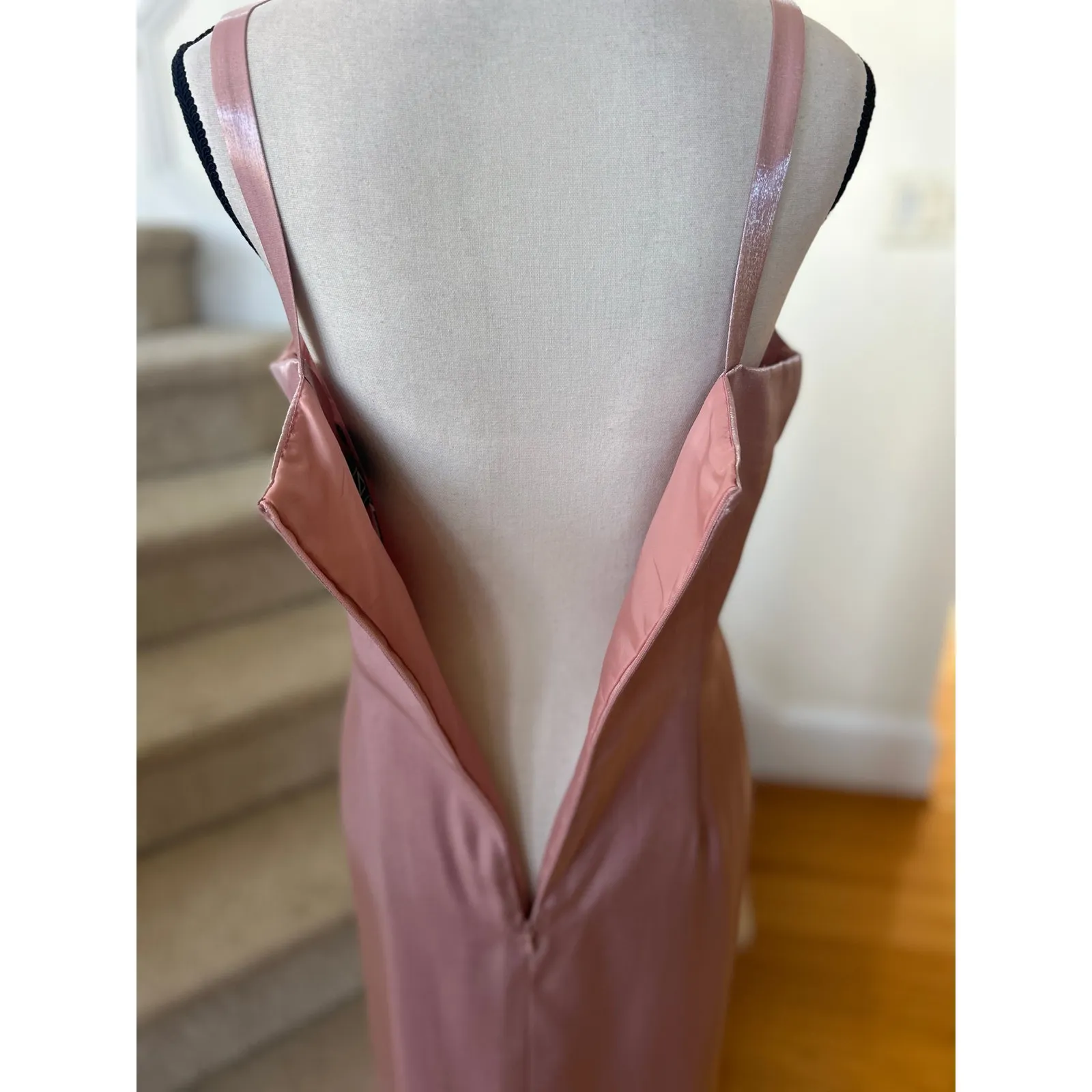 Vintage Y2K Alex Evenings Pink Mauve Iridescent Midi Sheath Gown Sleeveless - Image 7