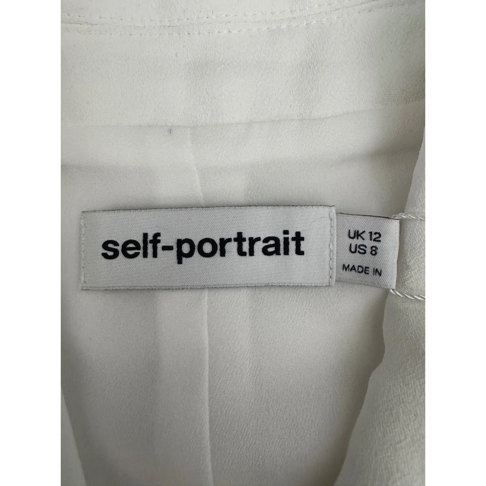 Self Portrait White Sleeveless Vest Blazer Crystal Embellished Buttons US 8 - Image 7