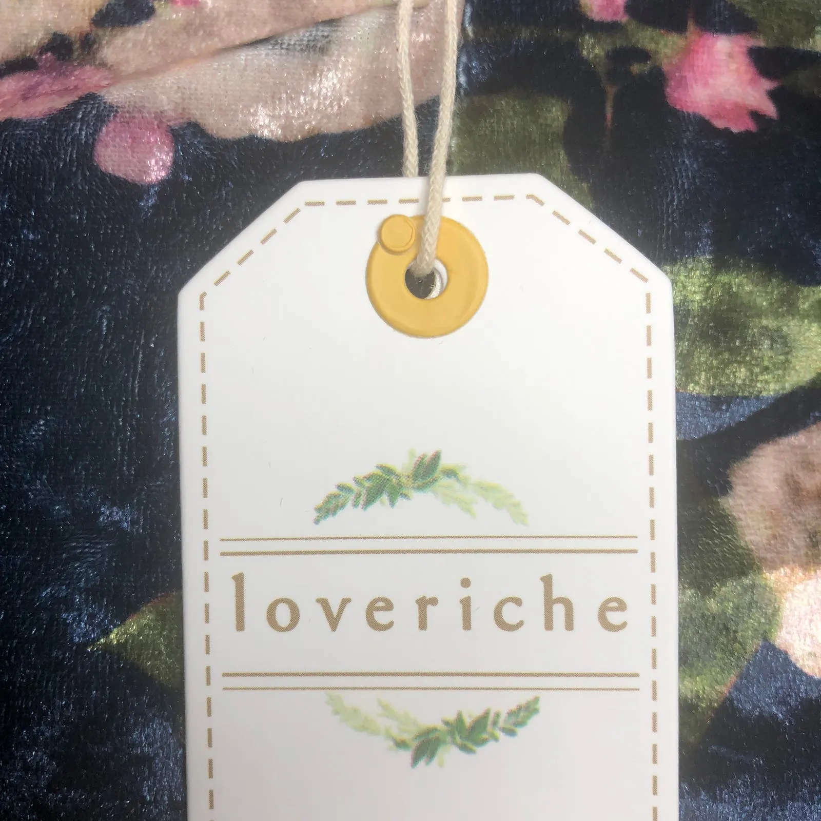 Loveriche Navy Mix Floral Velvet Dress - Size Medium - Image 12