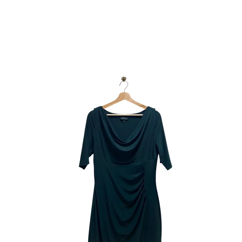 Lauren Ralph Lauren Midi Dress Forest Green Size 14 - Image 6