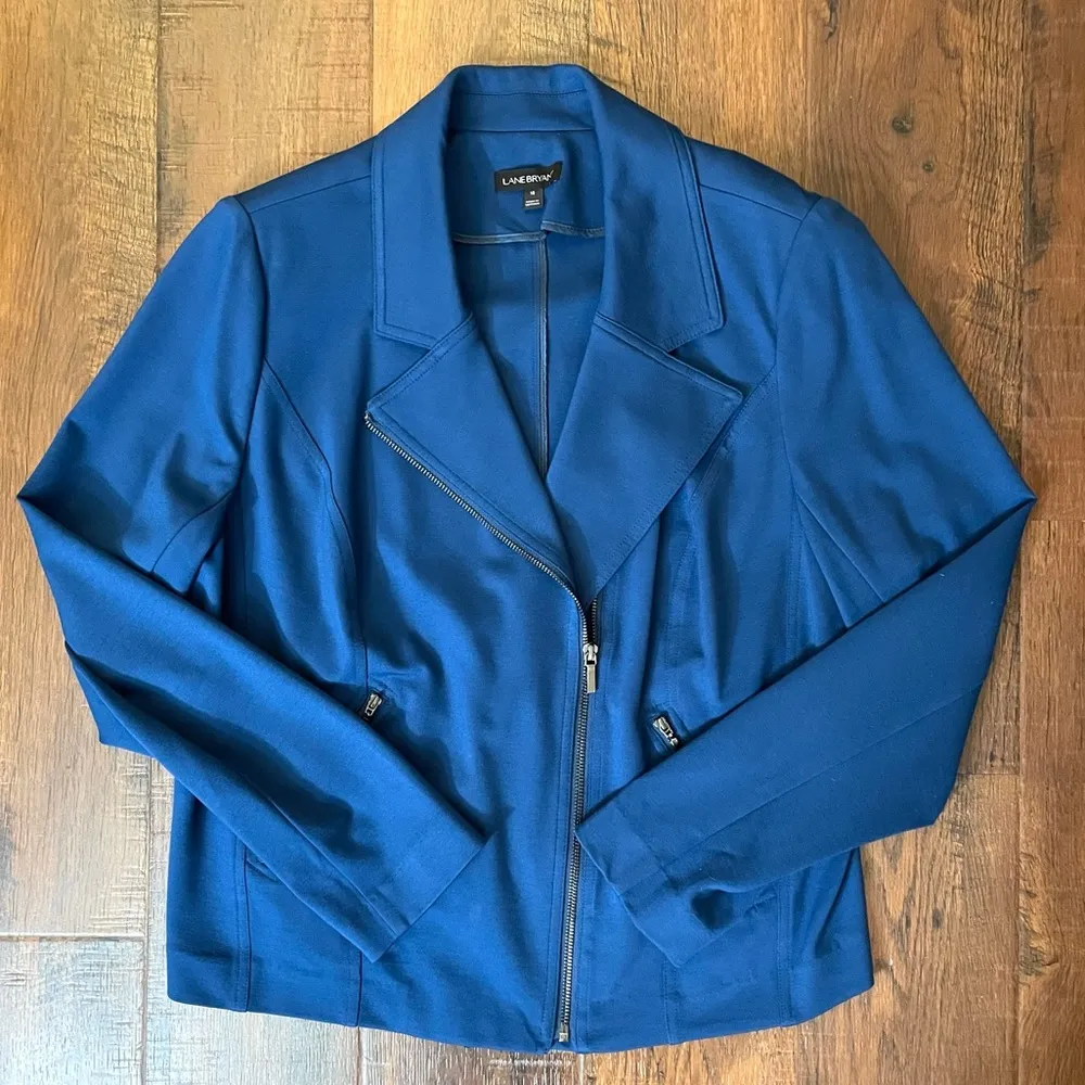 LANE BRYANT royal blue zipper jacket, plus size 18 - Image 2