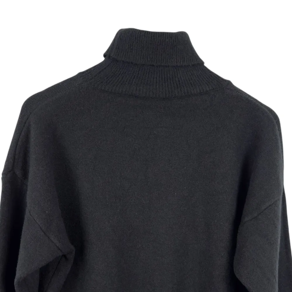 Femme Society Turtleneck Black Sweater Size Medium Minimalist Neutral Roll Neck - Image 8