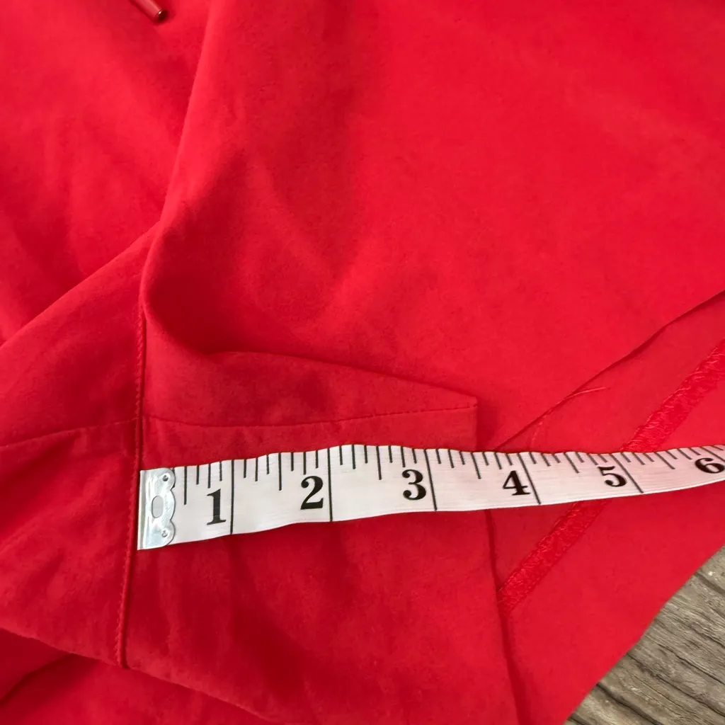 Athleta 12 Hibiscus Red‎ Sutton Romper V Neck Cinch Waist Pockets Short Sleeve - Image 5